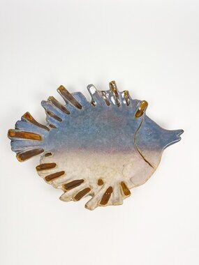 Ceramic fish plate - decorative pottery dish